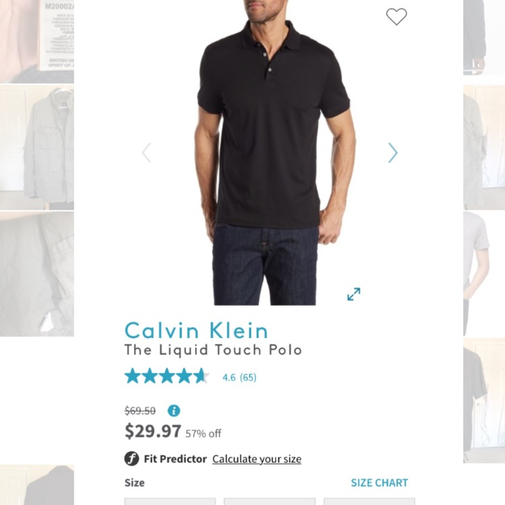 Calvin Klein liquid cotton men’s button down shirt